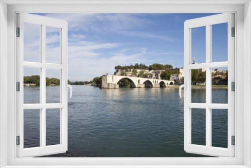 Fototapeta Naklejka Na Ścianę Okno 3D - Vue du pont d'Avignon