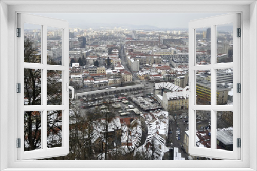 Fototapeta Naklejka Na Ścianę Okno 3D - A View of Ljubljana in Winter, Slovenia