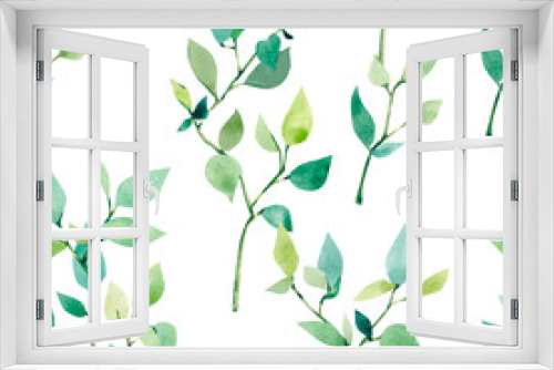 Fototapeta Naklejka Na Ścianę Okno 3D - Hand painted watercolor seamless pattern branches elements