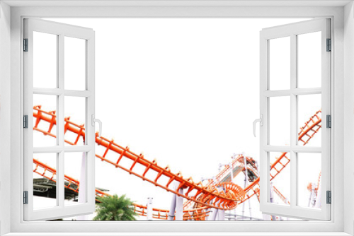 Fototapeta Naklejka Na Ścianę Okno 3D - Roller coaster on white background