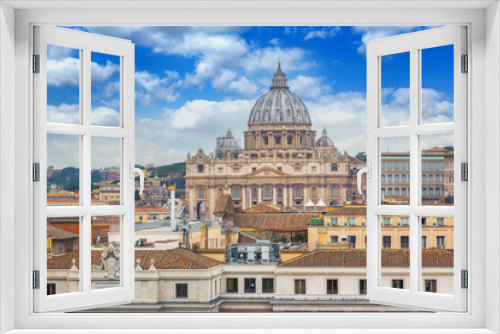 Fototapeta Naklejka Na Ścianę Okno 3D - Rome city Vatican skyline view