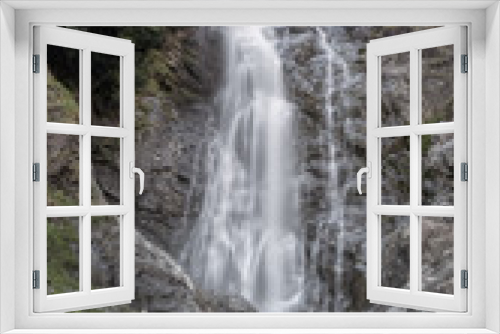 Fototapeta Naklejka Na Ścianę Okno 3D - Wasserfall mit Bachlauf, Partschins, Südtirol