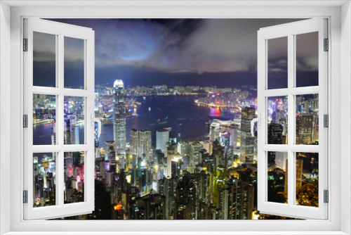 Fototapeta Naklejka Na Ścianę Okno 3D - Hong Kong night