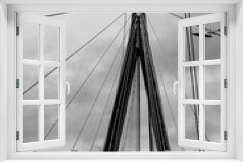 Fototapeta Naklejka Na Ścianę Okno 3D - flying bridge supports and cables
