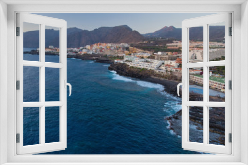 Fototapeta Naklejka Na Ścianę Okno 3D - Aerial view of Puerto de Santiago coastline in Tenerife from drone
