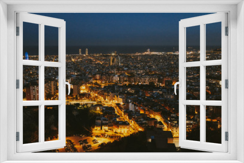Fototapeta Naklejka Na Ścianę Okno 3D - Night view of Barcelona