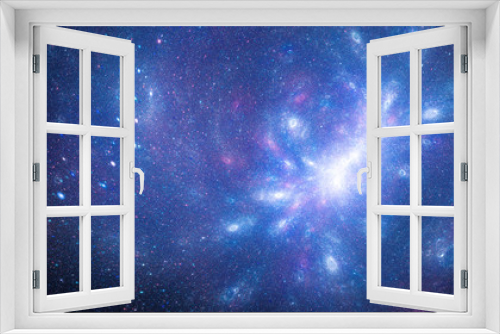 Fototapeta Naklejka Na Ścianę Okno 3D - Blue glowing interstellar starfield with galactic anomaly