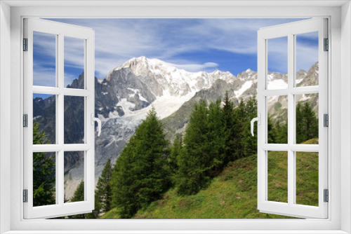 Fototapeta Naklejka Na Ścianę Okno 3D - Monte Bianco e Aiguille Noire