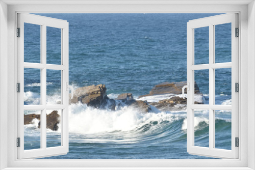 Fototapeta Naklejka Na Ścianę Okno 3D - Puissance de l'Océan Atlantique à la Plage des Cathédrales près de Ribadeo en Galice, Espagne