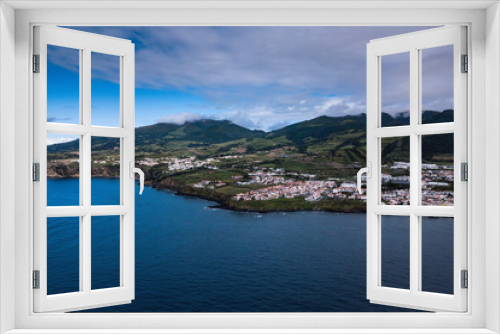 Fototapeta Naklejka Na Ścianę Okno 3D - Aerial view of San Miguel island and coastline of Atlantica, Azores - Portugal.