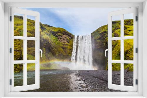Fototapeta Naklejka Na Ścianę Okno 3D - A view of Skogafoss. one of most beautiful waterfalls in Iceland