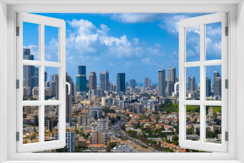 Fototapeta Naklejka Na Ścianę Okno 3D - Panoramic view of Tel Aviv towers, Israel