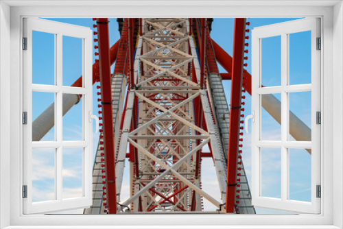 Fototapeta Naklejka Na Ścianę Okno 3D - Ferris wheel at sunset. 