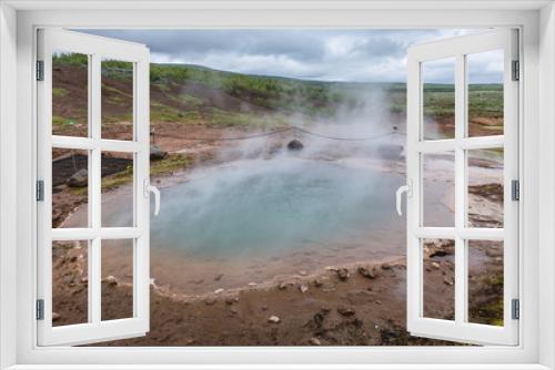 Fototapeta Naklejka Na Ścianę Okno 3D - Hot spring in Geysir geothermal area, one of the most famous tourist attractions in Iceland