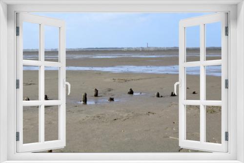 Fototapeta Naklejka Na Ścianę Okno 3D - Hilgenriedersiel, Wadden Sea Germany: View into the sea at low tide