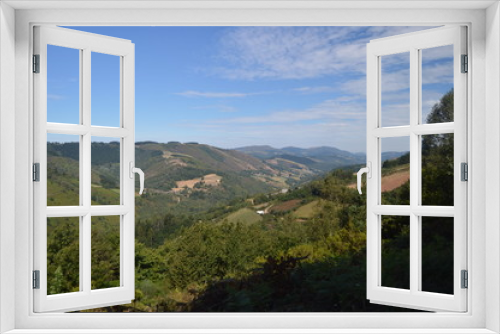 Fototapeta Naklejka Na Ścianę Okno 3D - Magnificent Views Of The Mountains Of Galicia Delimiting With Asturias In Rebedul. Nature, Architecture, History, Street Photography. August 24, 2014. Rebedul, Lugo, Galicia, Spain.