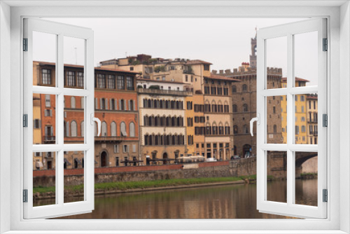 Fototapeta Naklejka Na Ścianę Okno 3D - view of the old bridge in Florence