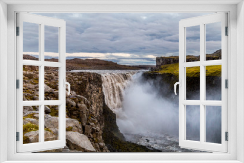 Fototapeta Naklejka Na Ścianę Okno 3D - A view of Dettifoss, one of the most powerful waterfalls in Iceland, Europe