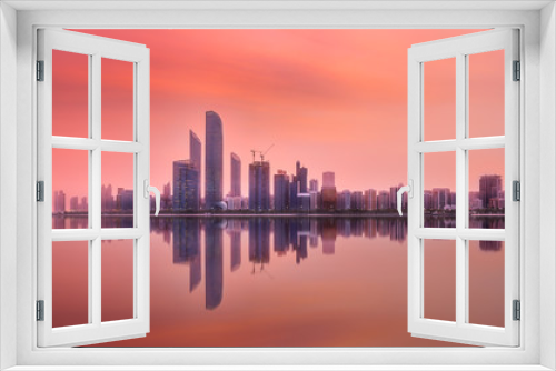 Fototapeta Naklejka Na Ścianę Okno 3D - View of Abu Dhabi Skyline on a sunny day, UAE