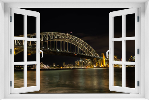 Fototapeta Naklejka Na Ścianę Okno 3D - sydney harbour bridge at night