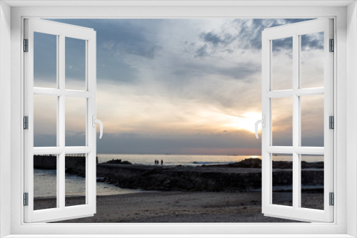 Fototapeta Naklejka Na Ścianę Okno 3D - Sunset by the sea