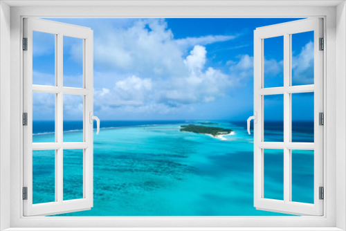 Fototapeta Naklejka Na Ścianę Okno 3D - Beautiful aerial view of Maldives and tropical beach . Travel and vacation concept