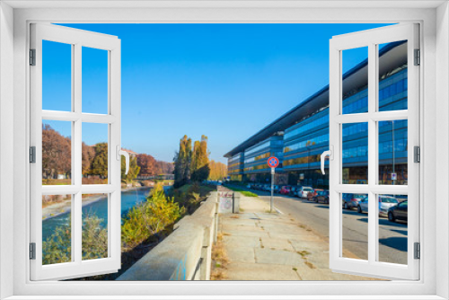 Fototapeta Naklejka Na Ścianę Okno 3D - TURIN, ITALY, 27 NOVEMBER 2018: View of Campus Einaudi, the modern University of Turin