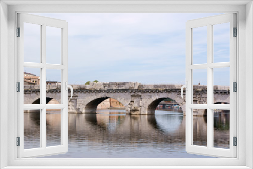 Fototapeta Naklejka Na Ścianę Okno 3D - The bridge of Tiberius in Rimini