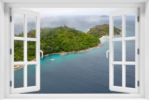 Fototapeta Naklejka Na Ścianę Okno 3D - Aerial view of the small island Grande Soeur, Seychelles in the Indian Ocean.
