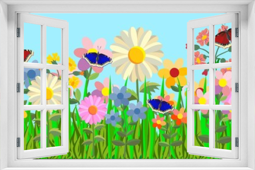 Fototapeta Naklejka Na Ścianę Okno 3D - Vector seamless floral illustration. Card with floral ornament.
