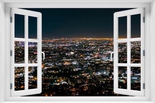 Fototapeta Naklejka Na Ścianę Okno 3D - Los Angeles panoramic skyline by night
