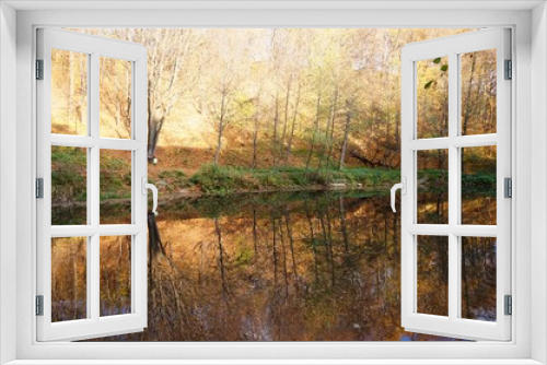 Fototapeta Naklejka Na Ścianę Okno 3D - autumn lake