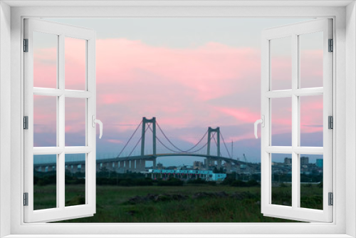 Fototapeta Naklejka Na Ścianę Okno 3D - Bridge at sunset in Maputo Mozambique Africa