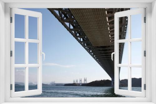 Fototapeta Naklejka Na Ścianę Okno 3D - 下から見上げた瀬戸大橋