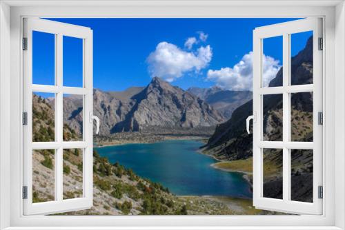 Fototapeta Naklejka Na Ścianę Okno 3D - The blue lake of the fan mountains of Tajikistan
