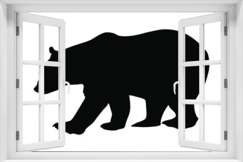Fototapeta Naklejka Na Ścianę Okno 3D - Bear vector silhouette isolated on white background. Grizzly symbol. Big animal, nature wildlife concept.