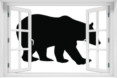 Fototapeta Naklejka Na Ścianę Okno 3D - Bear vector silhouette isolated on white background. Grizzly symbol. Big animal, nature wildlife concept.