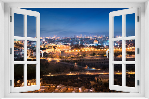 Fototapeta Naklejka Na Ścianę Okno 3D - jerusalem city by night