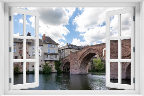 Fototapeta Naklejka Na Ścianę Okno 3D - エスパリオンのロット川に架かる古い橋5