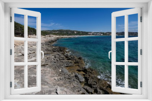 Fototapeta Naklejka Na Ścianę Okno 3D - Panorama of the Rena di Ponente beach in Sardinia