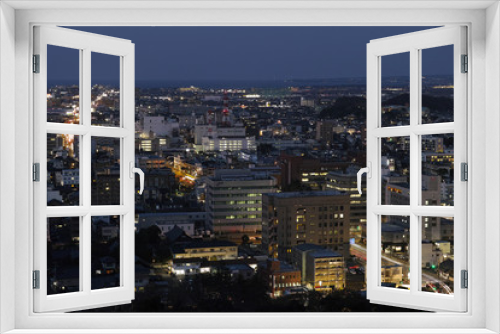 Fototapeta Naklejka Na Ścianę Okno 3D - 鳥取県米子城跡から見た米子市の夜景