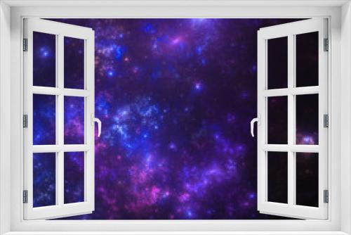 Fototapeta Naklejka Na Ścianę Okno 3D - Dark purple fractal nebula, digital artwork for creative graphic design