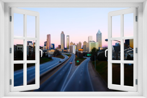 Fototapeta Naklejka Na Ścianę Okno 3D - Atlanta city panoramic view skyline, tilt shift effect, Georgia, USA
