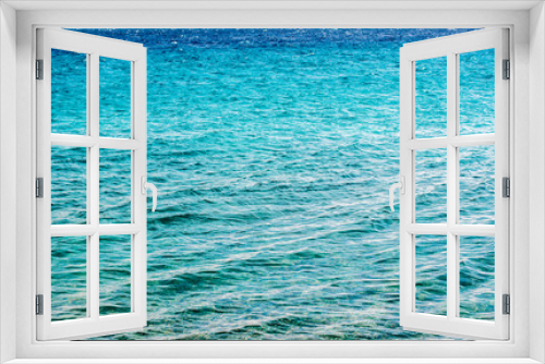 Fototapeta Naklejka Na Ścianę Okno 3D - vivid blue colorful summer Red sea perspective water surface natural background concept 