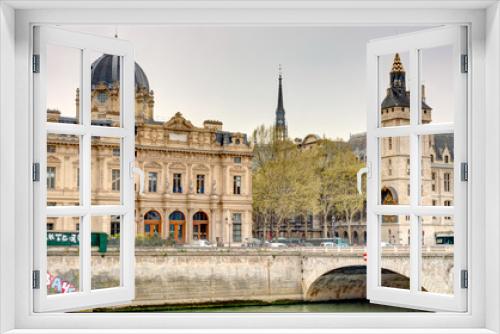 Fototapeta Naklejka Na Ścianę Okno 3D - Paris, Seine river in the city center, HDR image