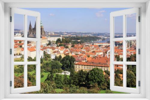 Fototapeta Naklejka Na Ścianę Okno 3D - The View on the autumn Prague gothic Castle