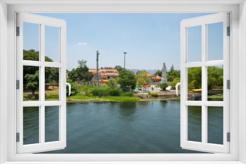 Fototapeta Naklejka Na Ścianę Okno 3D - View river Kwai to Kuan Yin Temple