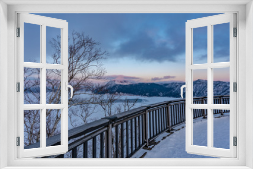 Fototapeta Naklejka Na Ścianę Okno 3D - Winter Landscape Viewpoint