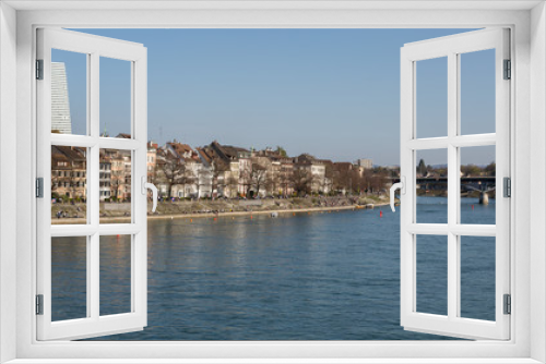 Fototapeta Naklejka Na Ścianę Okno 3D - Panorama sur la ville de Bâle et le Rhin