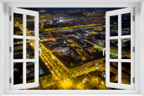 Fototapeta Naklejka Na Ścianę Okno 3D - Miasto nocą